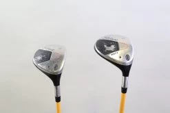 Titleist 906F2 3, 5 Wood Set RH ProForce Gold Graphite Shafts Stiff Flex
